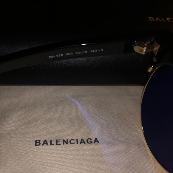 BALENCIAGA Round 51mm Sunglasses BA128 05A - Picture 6 of 10